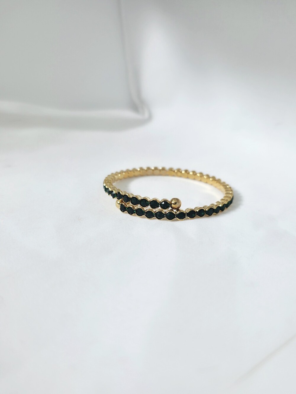 Gold and Green Bangle Bracelet   -  Women Jewelry